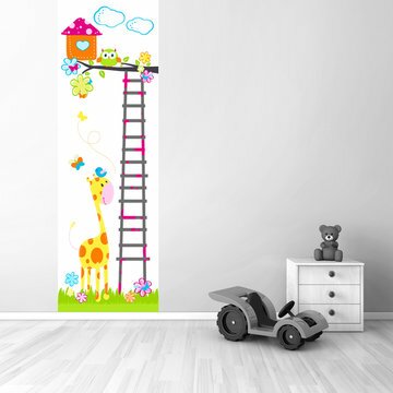 Posterpaneel: Boom met vogel, uil, giraf