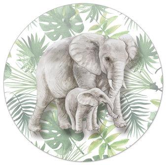 Muurcirkel jungle kinderkamer