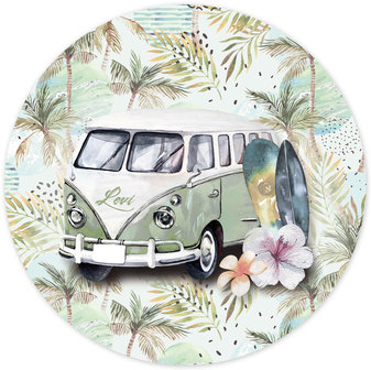 Muurcirkel volkswagen beach retro