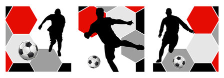 Muursticker voetballer rood/wit