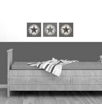 Muursticker ster grijs kinderkamer