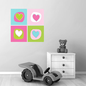 Muurstickers harten - kinderkamer idee