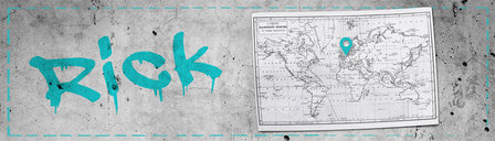 muursticker wereldkaart betonlook