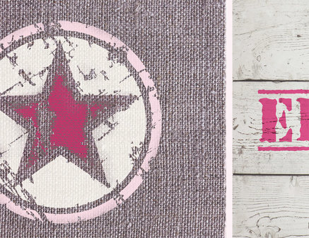 muursticker roze ster detail