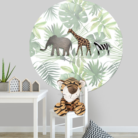 Muurcirkel jungledieren  kinderkamer