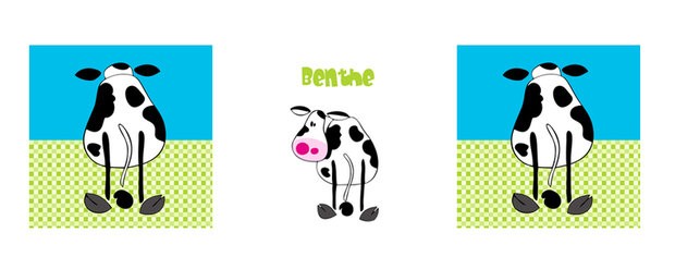Muursticker schilderij Kiekeboe