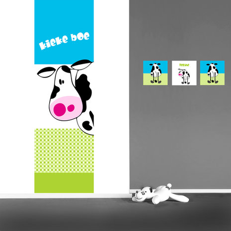 Muursticker schilderij Kiekeboe