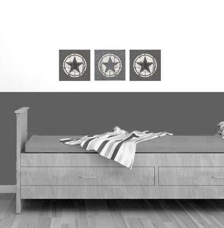 Muursticker ster grijs kinderkamer