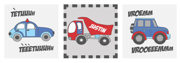 muurstickers kionderkamer auto