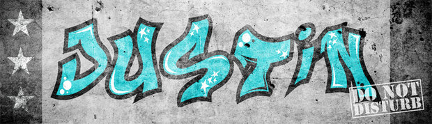 muursticker graffiti blauw grijs