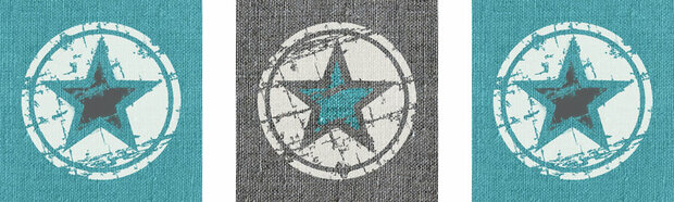 muursticker 3 luik turquoise grijs
