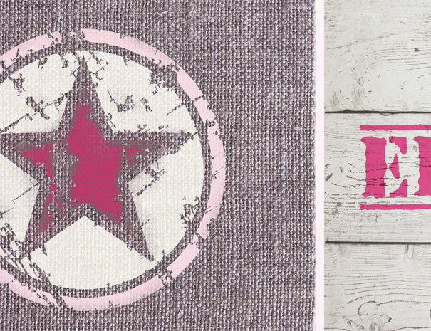 muursticker roze ster detail