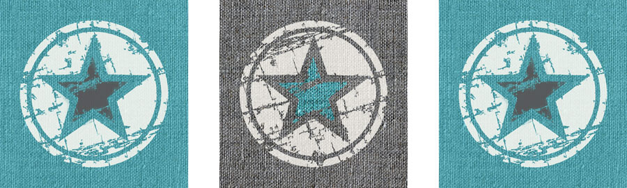 muursticker ster 3 luik turquoise grijs