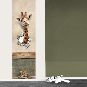 Stoere muursticker jungle met naam